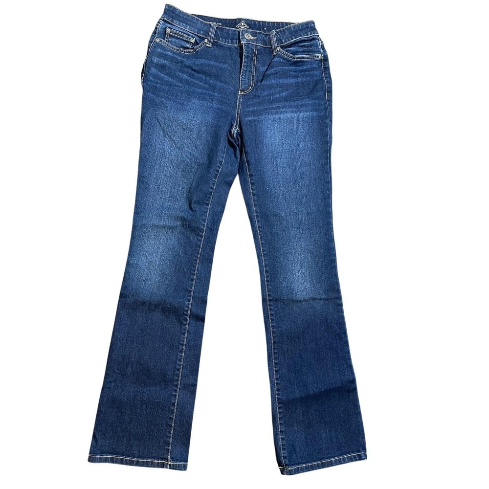 LEI Ashley Lowrise Boot Jeans Size 7 Short Medium Wash Y2K 2000s Embroidered